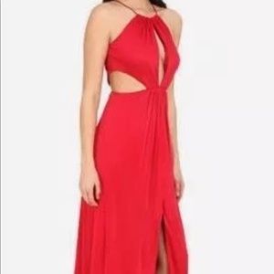 NWT Aidan Mattox Size 10 Red Keyhole Gown